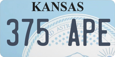KS license plate 375APE