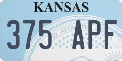 KS license plate 375APF