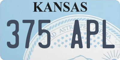 KS license plate 375APL