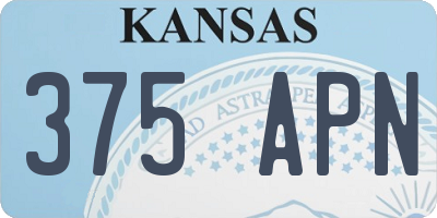 KS license plate 375APN
