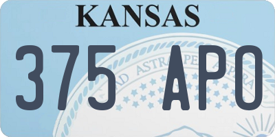 KS license plate 375APO