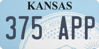 KS license plate 375APP