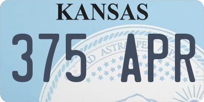 KS license plate 375APR