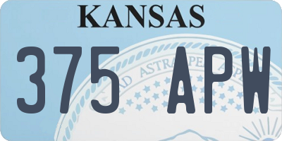 KS license plate 375APW
