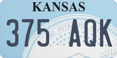 KS license plate 375AQK
