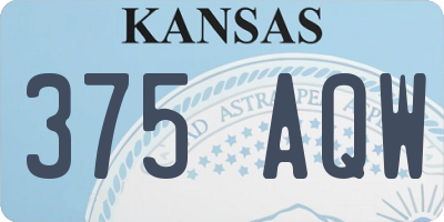 KS license plate 375AQW