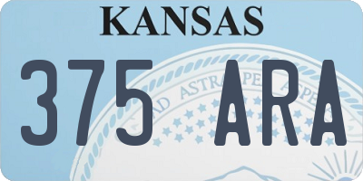 KS license plate 375ARA