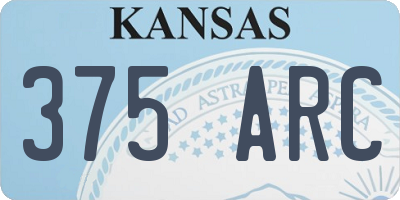KS license plate 375ARC