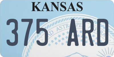 KS license plate 375ARD