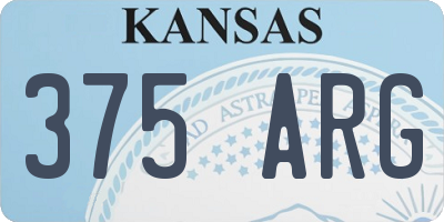 KS license plate 375ARG
