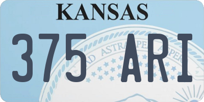 KS license plate 375ARI