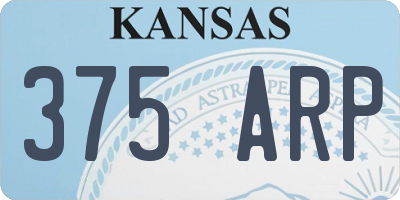 KS license plate 375ARP