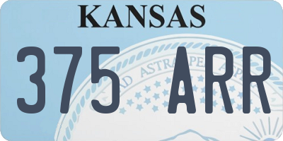KS license plate 375ARR