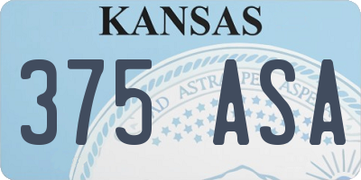 KS license plate 375ASA