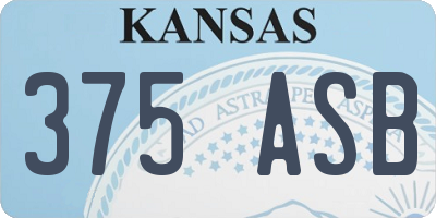 KS license plate 375ASB