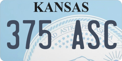 KS license plate 375ASC