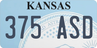 KS license plate 375ASD