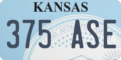 KS license plate 375ASE