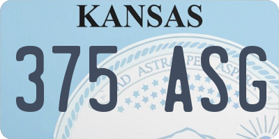 KS license plate 375ASG