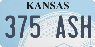 KS license plate 375ASH