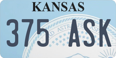 KS license plate 375ASK