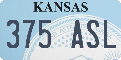 KS license plate 375ASL
