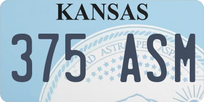KS license plate 375ASM