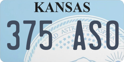 KS license plate 375ASO