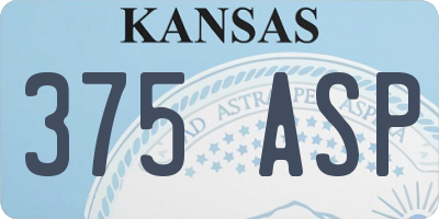 KS license plate 375ASP
