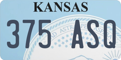 KS license plate 375ASQ