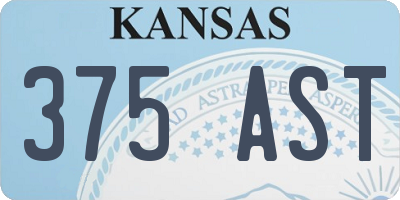 KS license plate 375AST