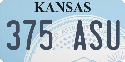 KS license plate 375ASU