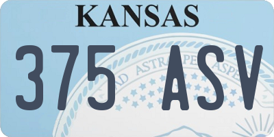 KS license plate 375ASV