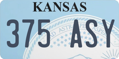 KS license plate 375ASY