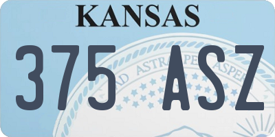 KS license plate 375ASZ