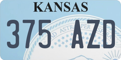 KS license plate 375AZD