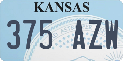 KS license plate 375AZW