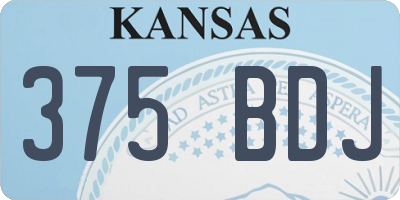 KS license plate 375BDJ