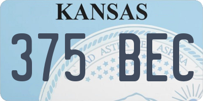 KS license plate 375BEC