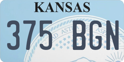 KS license plate 375BGN