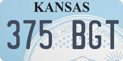 KS license plate 375BGT