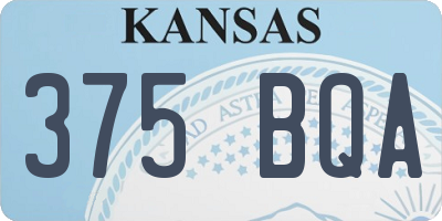 KS license plate 375BQA