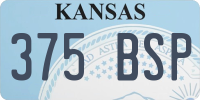 KS license plate 375BSP