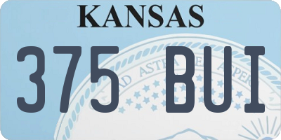 KS license plate 375BUI