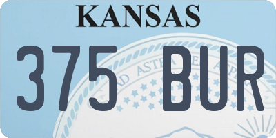 KS license plate 375BUR