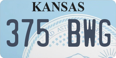 KS license plate 375BWG