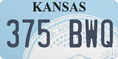 KS license plate 375BWQ