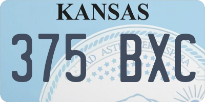KS license plate 375BXC