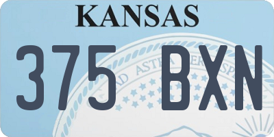 KS license plate 375BXN