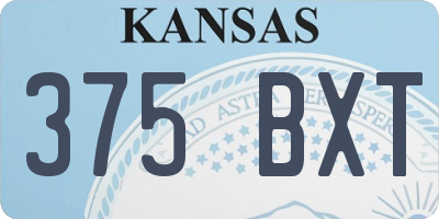 KS license plate 375BXT